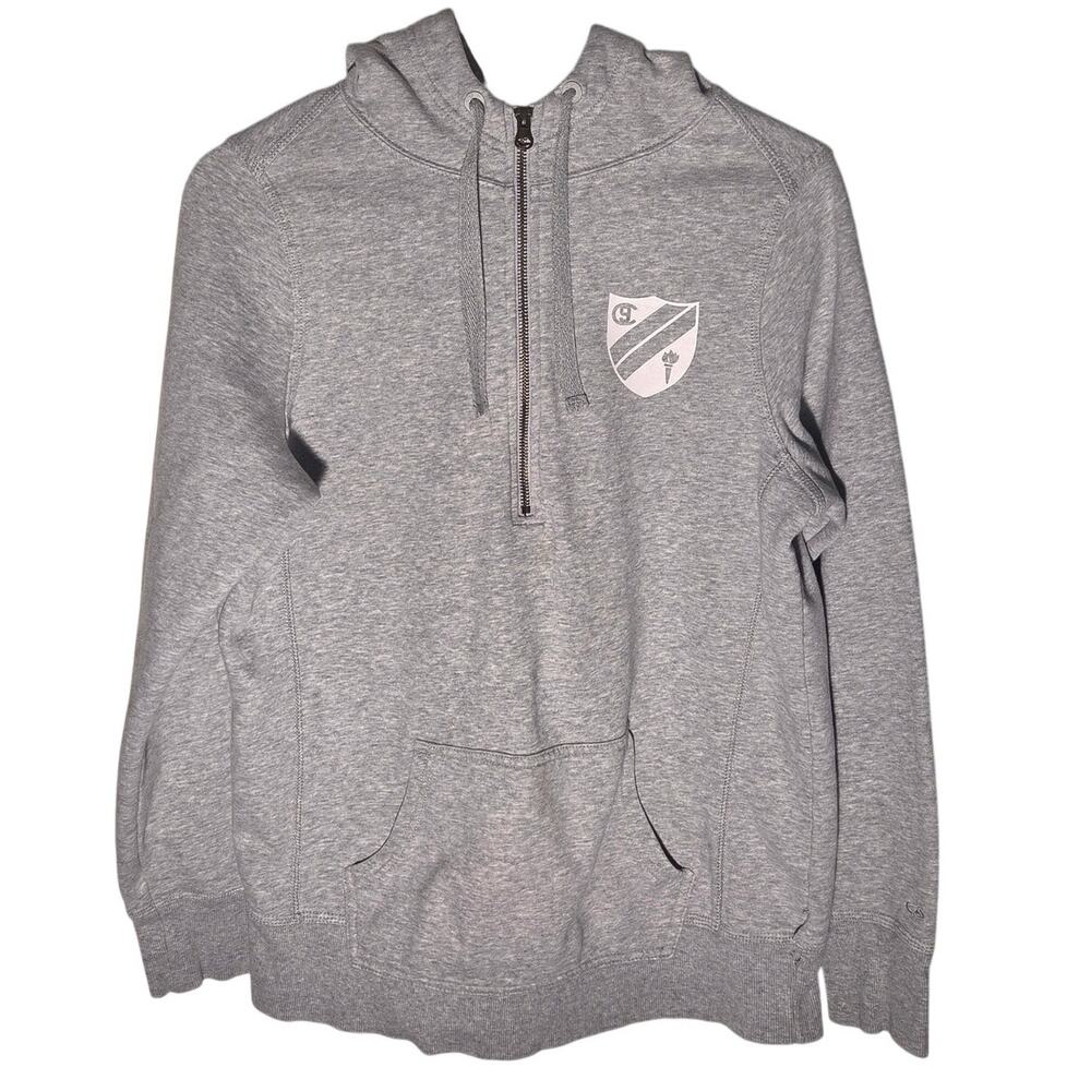 Champion Men's Gray Full Zip Hoodie - Comfortable & Stylish